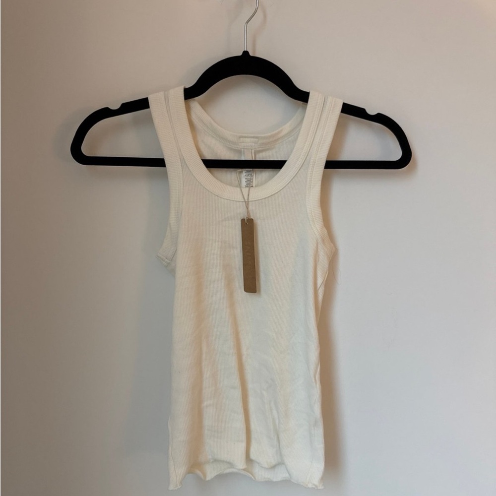 SKIMS Cream Ribbed Tank Top